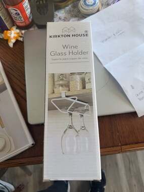 Under Cabinet Stemware Wine Glass Racks Wine Glass Hanging no Drilling Kitchen W